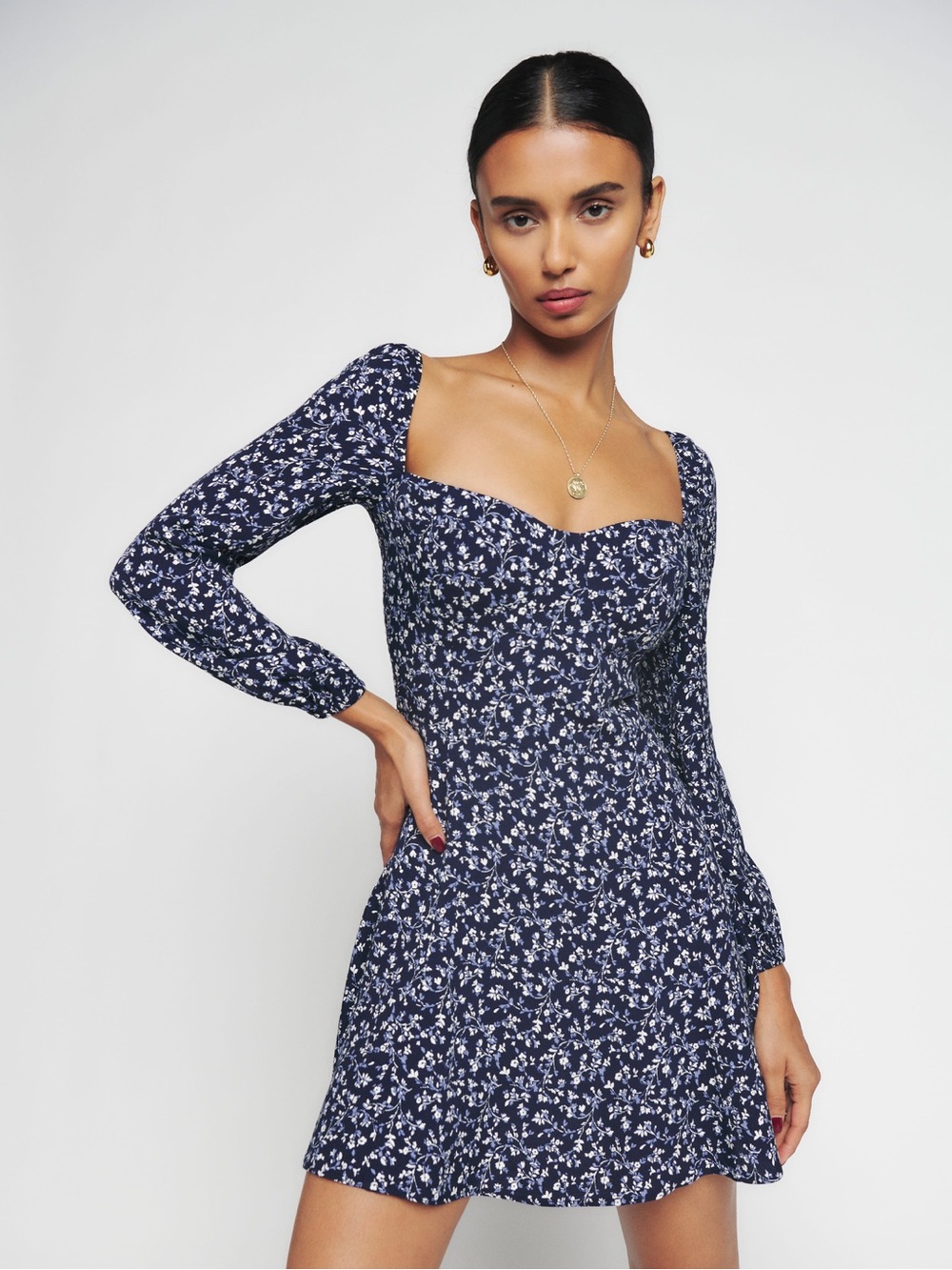 Reformation • Mochi mini dress navy floral